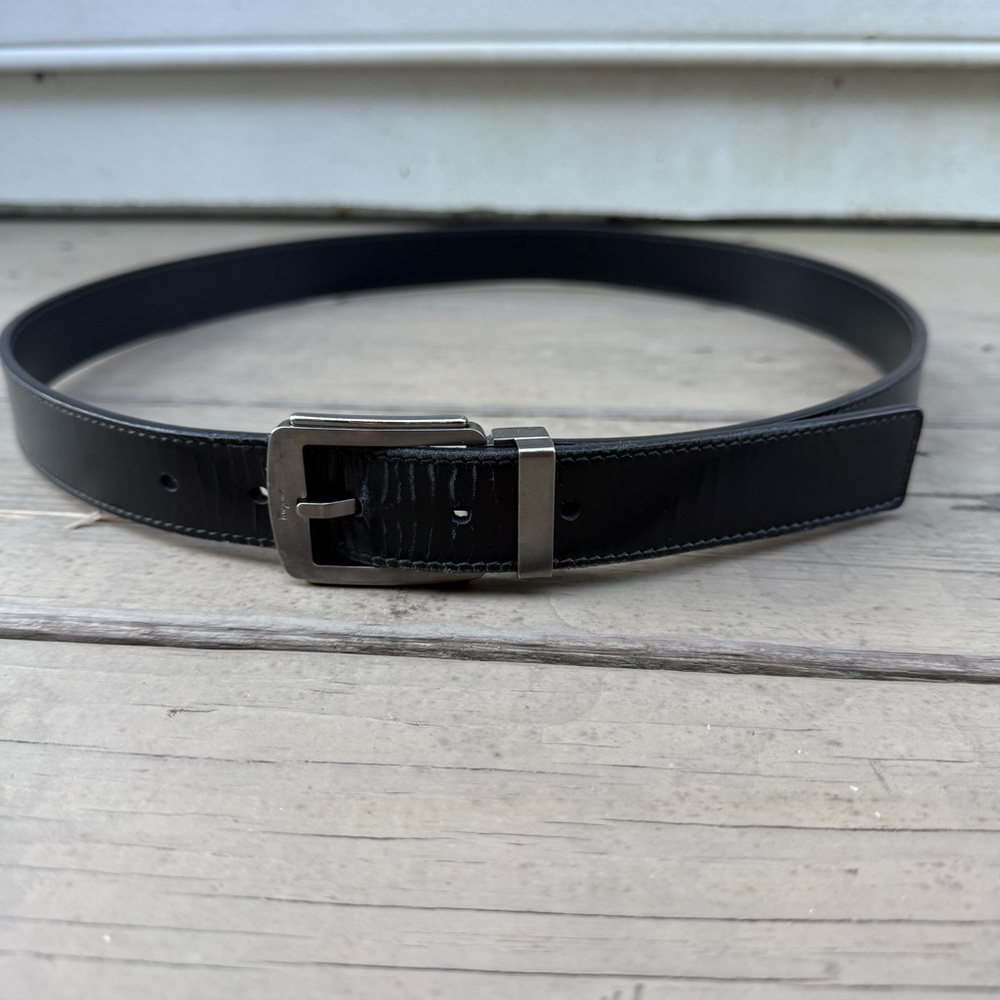 Salvatore Ferragamo silver buckle black leather belt - Picture 3 of 12